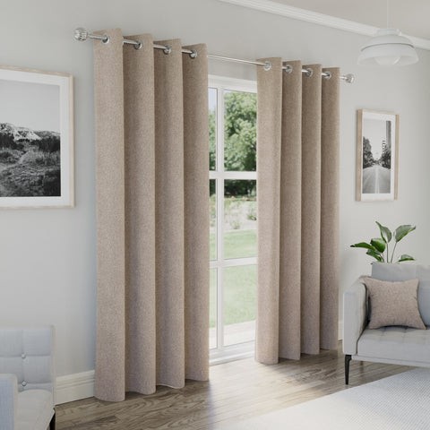 Austin 100% Blackout Readymade Curtain Natural