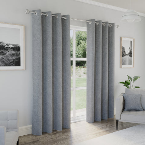 Aspen Eyelet Readymade Curtain Grey