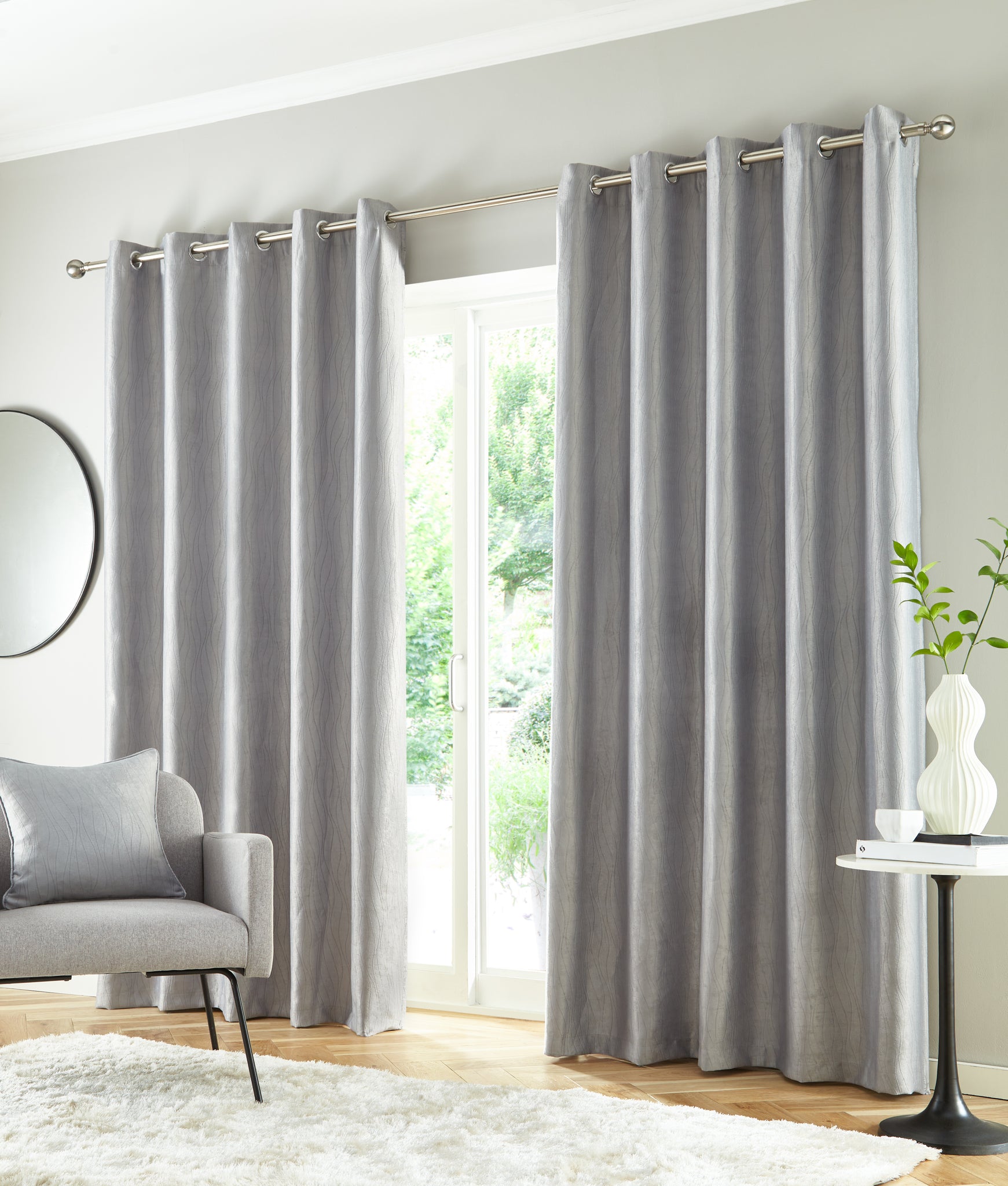 Goodwood Readymade Curtain Silver