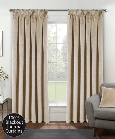 Oxford Blackout Velvet Curtain Cream